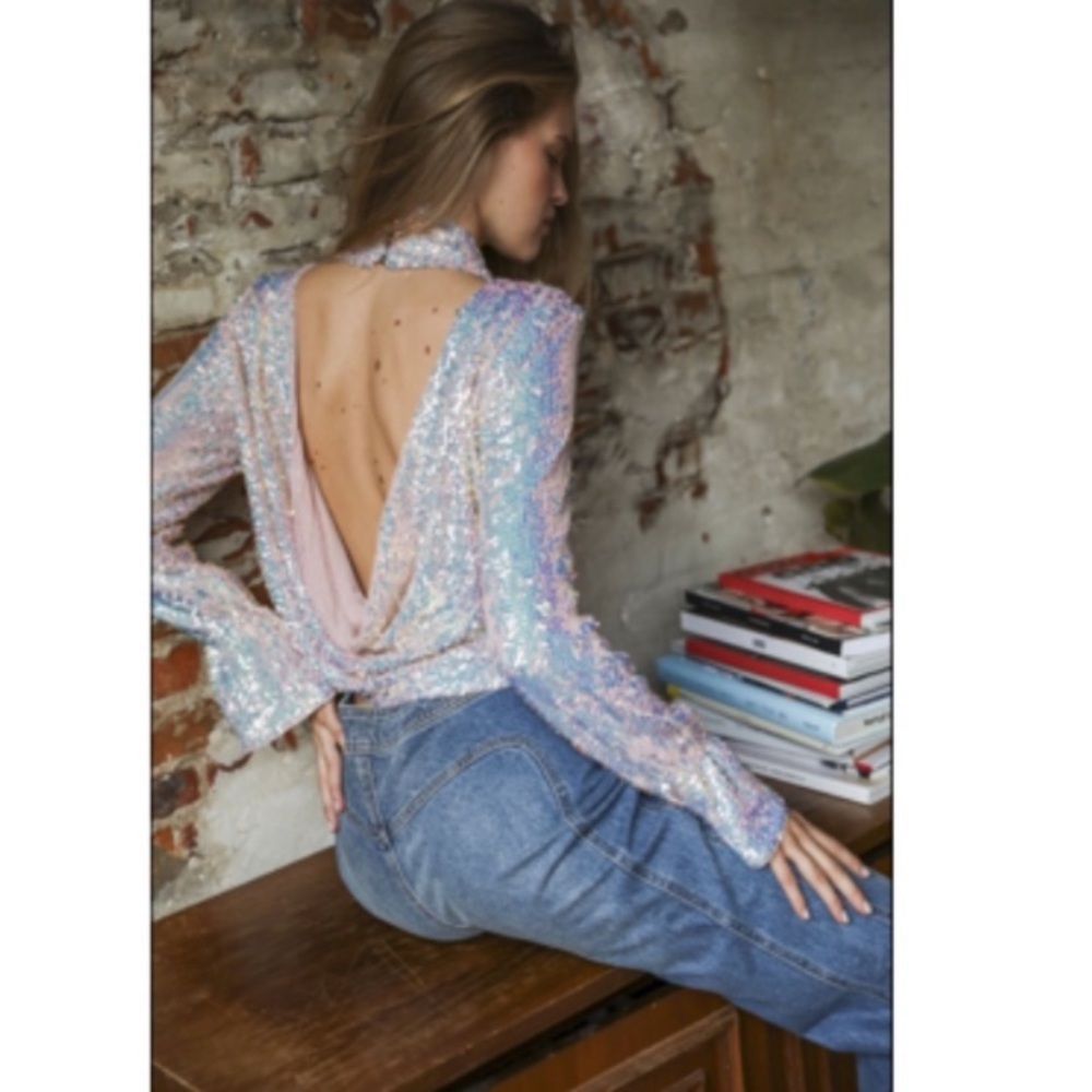 Free People Sequin Blouse